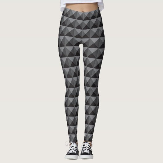 Futuristische 3D-Effekt Pyramidenmuster Leggings (Vorderseite)