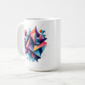 Futuristische Abstrakt geometrische Formen mit Neo Kaffeetasse (Vorderseite Links)