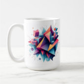 Futuristische Abstrakt geometrische Formen mit Neo Kaffeetasse (Links)