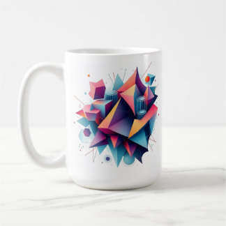 Futuristische Abstrakt geometrische Formen mit Neo Kaffeetasse