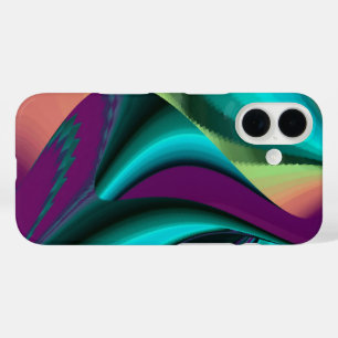 Futuristische Abstrakte 3D Metallic Rainbow Art iPhone 16 Hülle