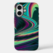 Futuristische Abstrakte 3D Metallic Rainbow Art Case-Mate iPhone Hülle (Rückseite)