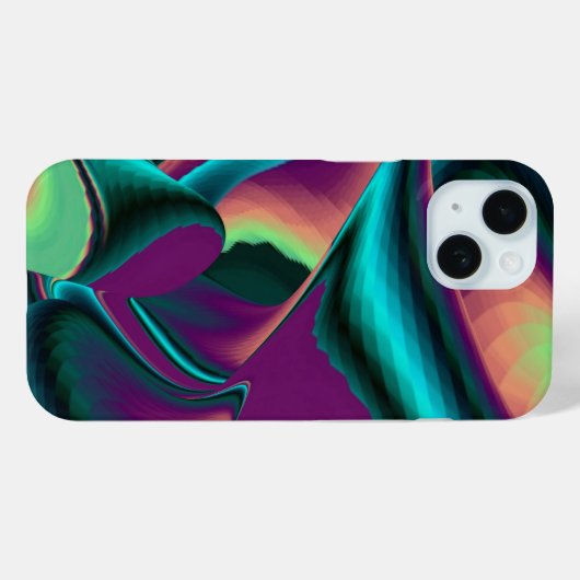 Futuristische Abstrakte 3D Metallic Rainbow Art Case-Mate iPhone Hülle (Rückseite (Horizontal))