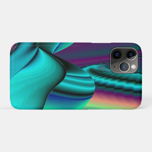 Futuristische Abstrakte 3D Metallic Rainbow Art Case-Mate iPhone Hülle (Rückseite (Horizontal))