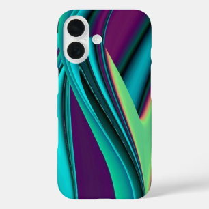 Futuristische Abstrakte 3D Metallic Rainbow Art iPhone 16 Hülle