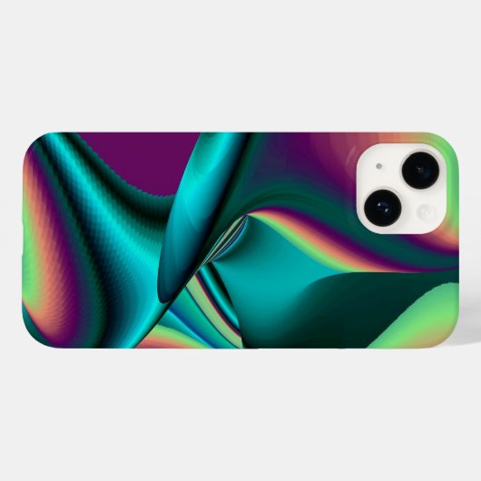 Futuristische Abstrakte 3D Metallic Rainbow Art Case-Mate iPhone Hülle (Rückseite (Horizontal))