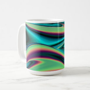 Futuristische Abstrakte 3D Metallic Rainbow Art Kaffeetasse