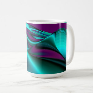 Futuristische Abstrakte 3D Metallic Rainbow Art Kaffeetasse