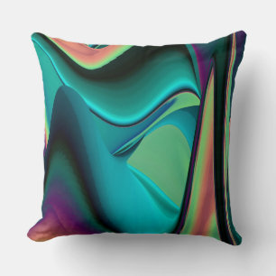 Futuristische Abstrakte 3D Metallic Rainbow Art Kissen