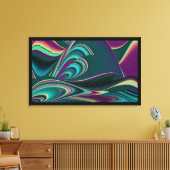Futuristische Abstrakte 3D Metallic Rainbow Art Leinwanddruck (Insitu (Wohnzimmer))