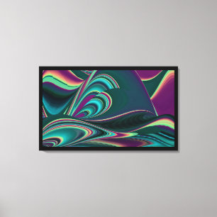 Futuristische Abstrakte 3D Metallic Rainbow Art Leinwanddruck