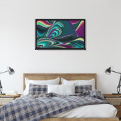 Futuristische Abstrakte 3D Metallic Rainbow Art Leinwanddruck (Insitu (Schlafzimmer))