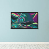 Futuristische Abstrakte 3D Metallic Rainbow Art Leinwanddruck (Insitu (Holzboden))