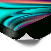 Futuristische Abstrakte 3D Metallic Rainbow Art Poster (Ecke)