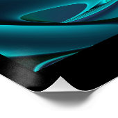 Futuristische Abstrakte 3D Metallic Rainbow Art Poster (Ecke)