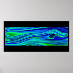 Futuristische Abstrakte 3D Metallic Rainbow Art Poster