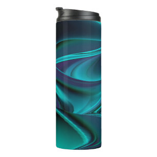 Futuristische Abstrakte 3D Metallic Rainbow Art Thermosbecher