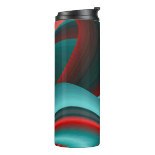 Futuristische Abstrakte 3D Metallic Rainbow Art Thermosbecher