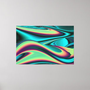 Futuristische abstrakte 3D metallische Regenbogen- Leinwanddruck