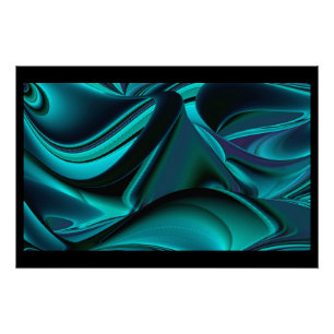 Futuristische abstrakte 3D metallische Regenbogen- Poster