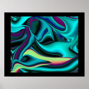 Futuristische abstrakte 3D metallische Regenbogen- Poster