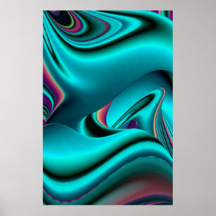 Futuristische abstrakte 3D metallische Regenbogen- Poster