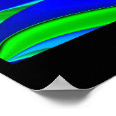 Futuristische Abstrakte 3D-Regenbogenkunst Poster (Ecke)