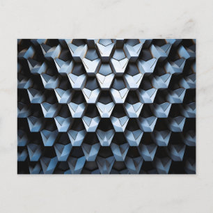 Futuristische abstrakte blaue geometrische Metallo Feiertagspostkarte