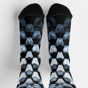 Futuristische abstrakte blaue geometrische Metallo Socken