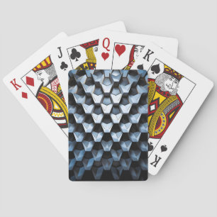 Futuristische abstrakte blaue geometrische Metallo Spielkarten