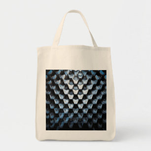 Futuristische abstrakte blaue geometrische Metallo Tragetasche