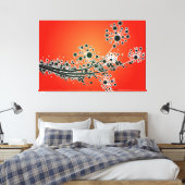 Futuristische abstrakte Blume-Rote Leinwand (Insitu (Schlafzimmer))