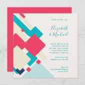Futuristische Abstrakte Hochzeitseinladung (Vorne/Hinten)