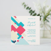 Futuristische Abstrakte Hochzeitseinladung (Stehend Vorderseite)