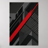 Futuristische abstrakte Rot-Schwarz Poster (Vorne)