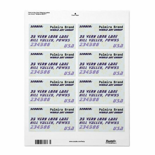 Futuristische Adressmarken mit Sternen (Vorne)