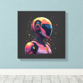 Futuristische AI Robot Leinwand Wall Art - Bold Co (Insitu (Holzboden))