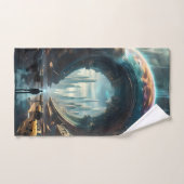 Futuristische Alien Planet Portal mit Magic Gate Badhandtuch Set (Handtuch)