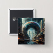 Futuristische Alien Planet Portal mit Magic Gate Button (Vorne & Hinten)