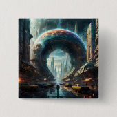 Futuristische Alien Planet Portal mit Magic Gate Button (Vorderseite)