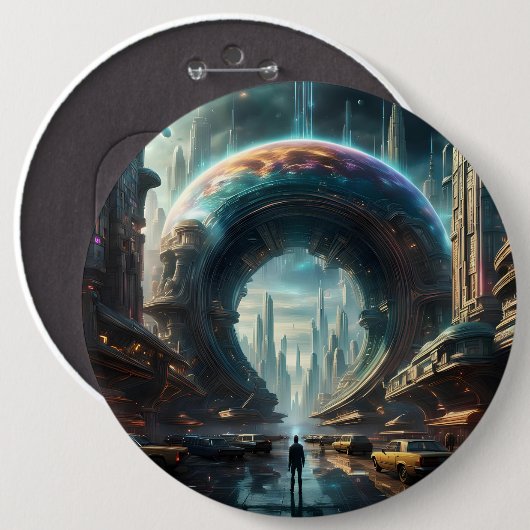 Futuristische Alien Planet Portal mit Magic Gate Button (Vorne & Hinten)