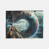 Futuristische Alien Planet Portal mit Magic Gate Fleecedecke (Vorderseite (Horizontal))