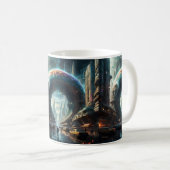 Futuristische Alien Planet Portal mit Magic Gate Kaffeetasse (VorderseiteRechts)