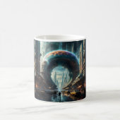 Futuristische Alien Planet Portal mit Magic Gate Kaffeetasse (Mittel)