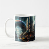 Futuristische Alien Planet Portal mit Magic Gate Kaffeetasse (Links)