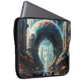 Futuristische Alien Planet Portal mit Magic Gate Laptopschutzhülle (Vorne Rechts)