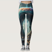 Futuristische Alien Planet Portal mit Magic Gate Leggings (Vorderseite)
