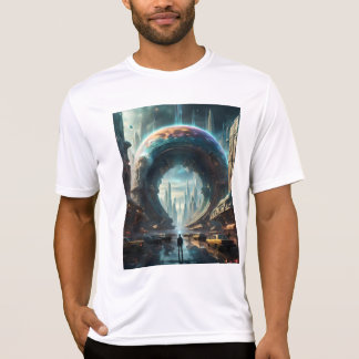 Futuristische Alien Planet Portal mit Magic Gate T-Shirt