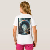 Futuristische Alien Planet Portal mit Magic Gate T-Shirt (Schwarz voll)
