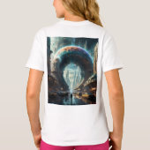 Futuristische Alien Planet Portal mit Magic Gate T-Shirt (Rückseite)